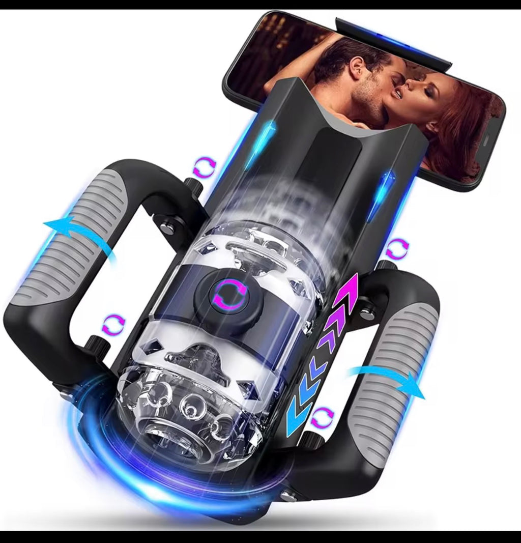 Hands male  with phone holder