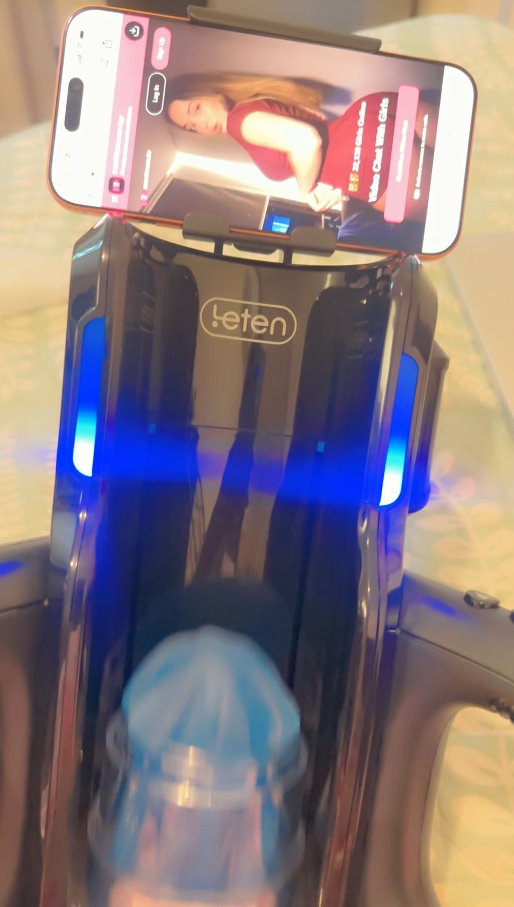 Hands male  with phone holder